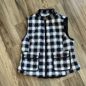 Croft & Barrow Black and White Checkered Vest - Size XXL